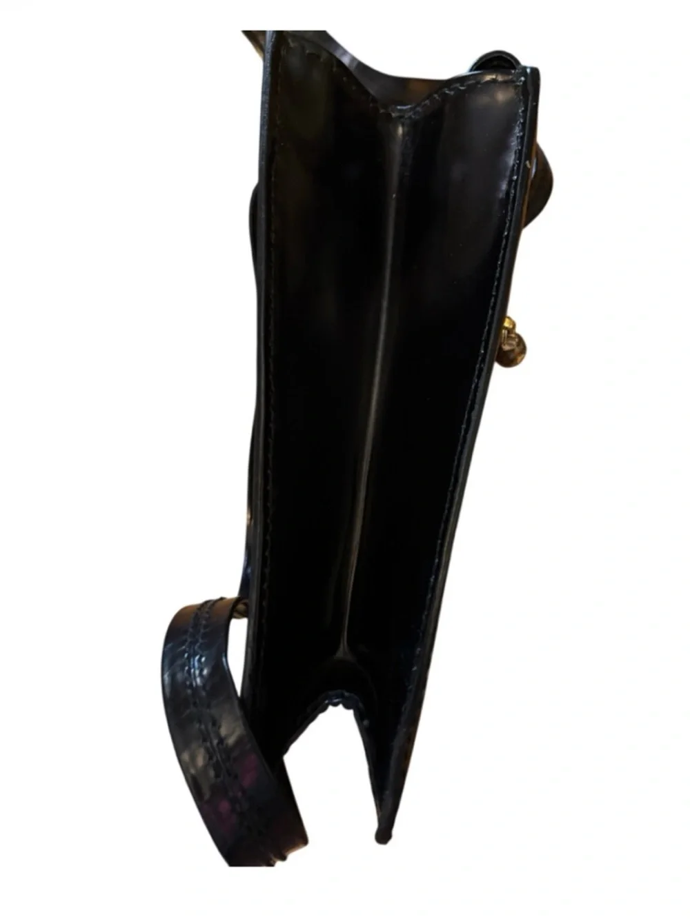 Vintage Gucci Black Leather Mini Tote Bag Italy Minimalist Y2K - Picture 5 of 10